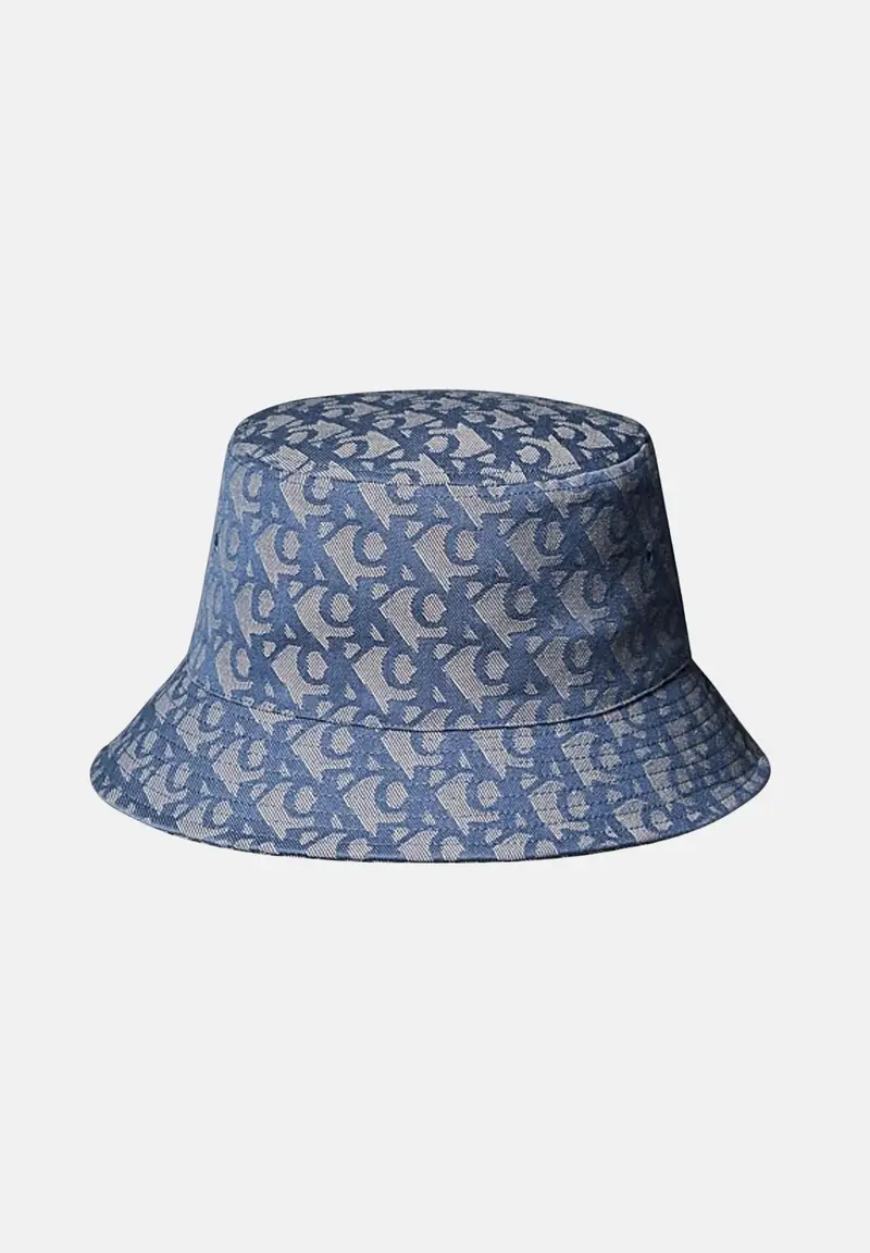 CALVIN KLEIN Bucket blu indaco per uomo e donna impreziosito da logo jacquard