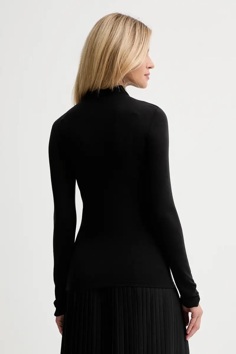 camicetta a maniche lunghe con lana colore nero LV044D239G miniatura 3