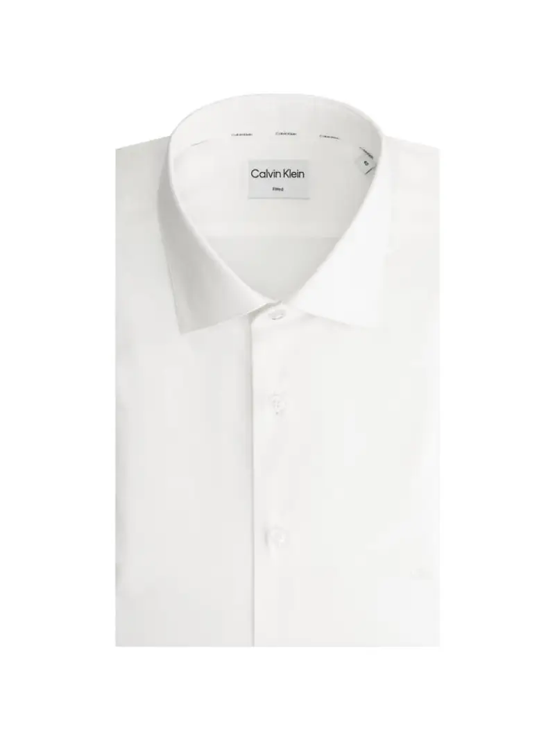 camicia aderente elasticizzata in popeline bianca