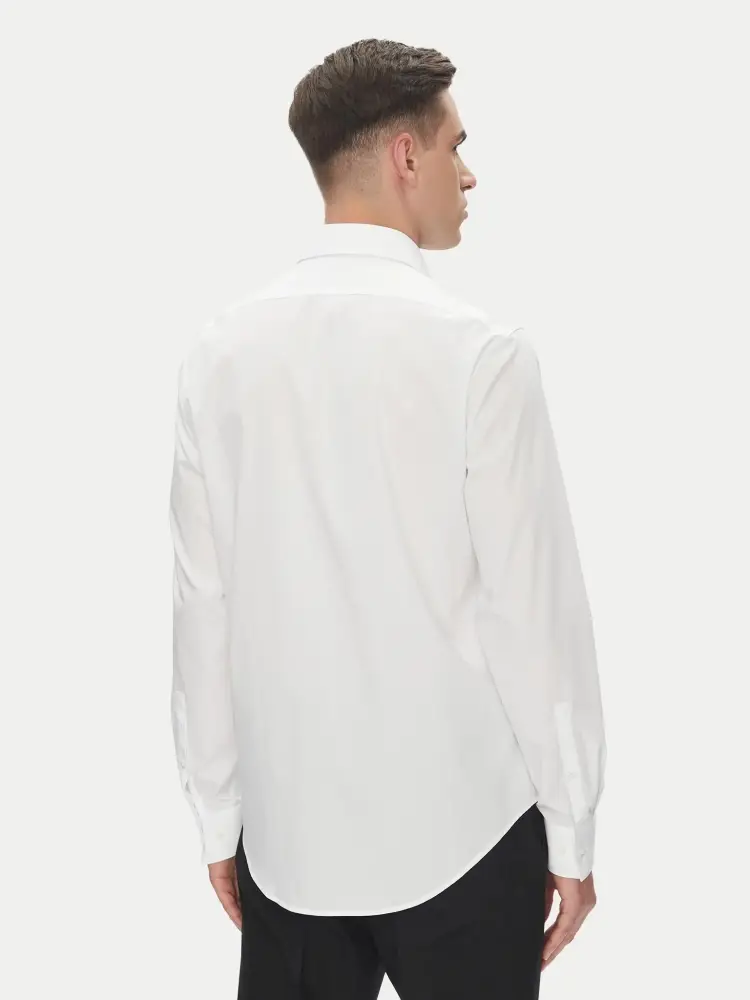 camicia bianca uomo in cotone regular fit miniatura 2