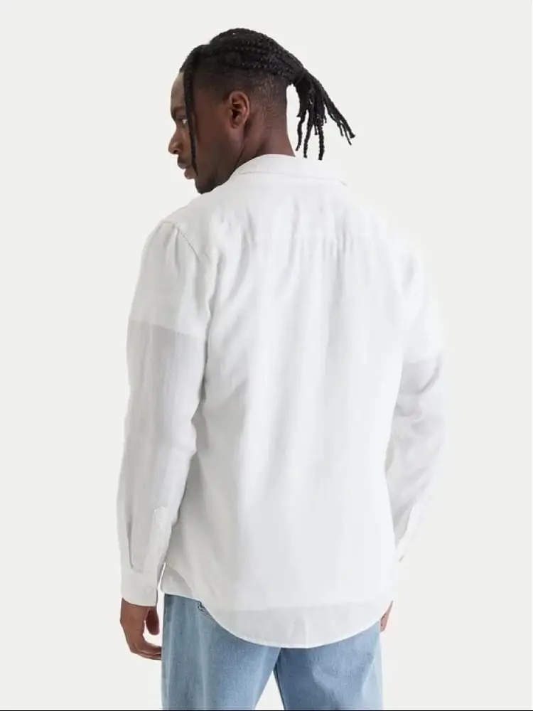 camicia bianca uomo mini logo sul petto miniatura 2