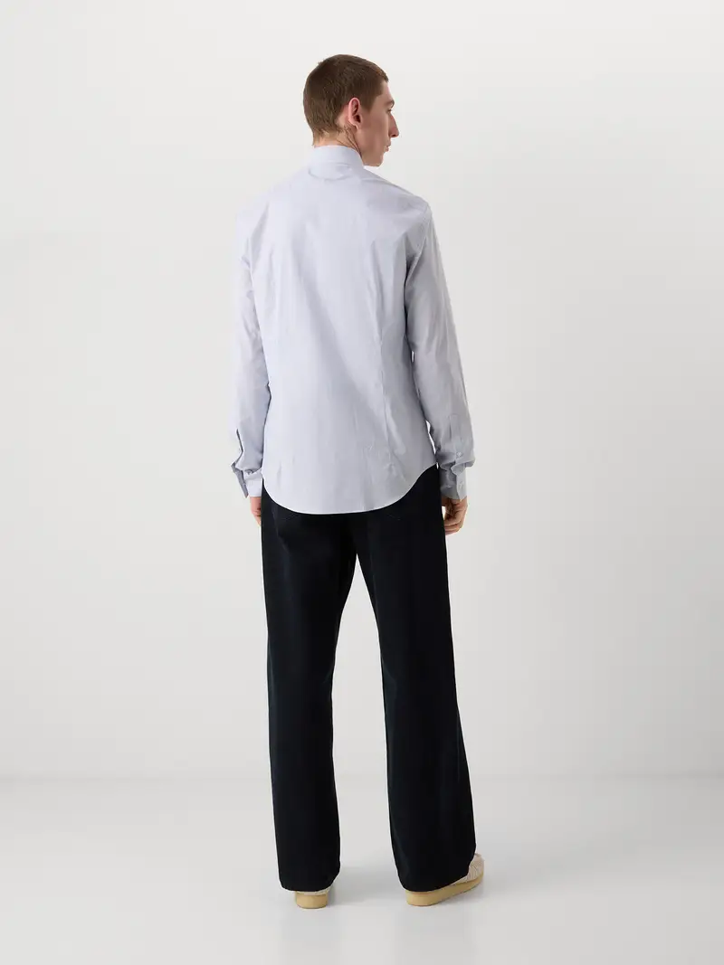 Camicia blu chiaro / bianco miniatura 3