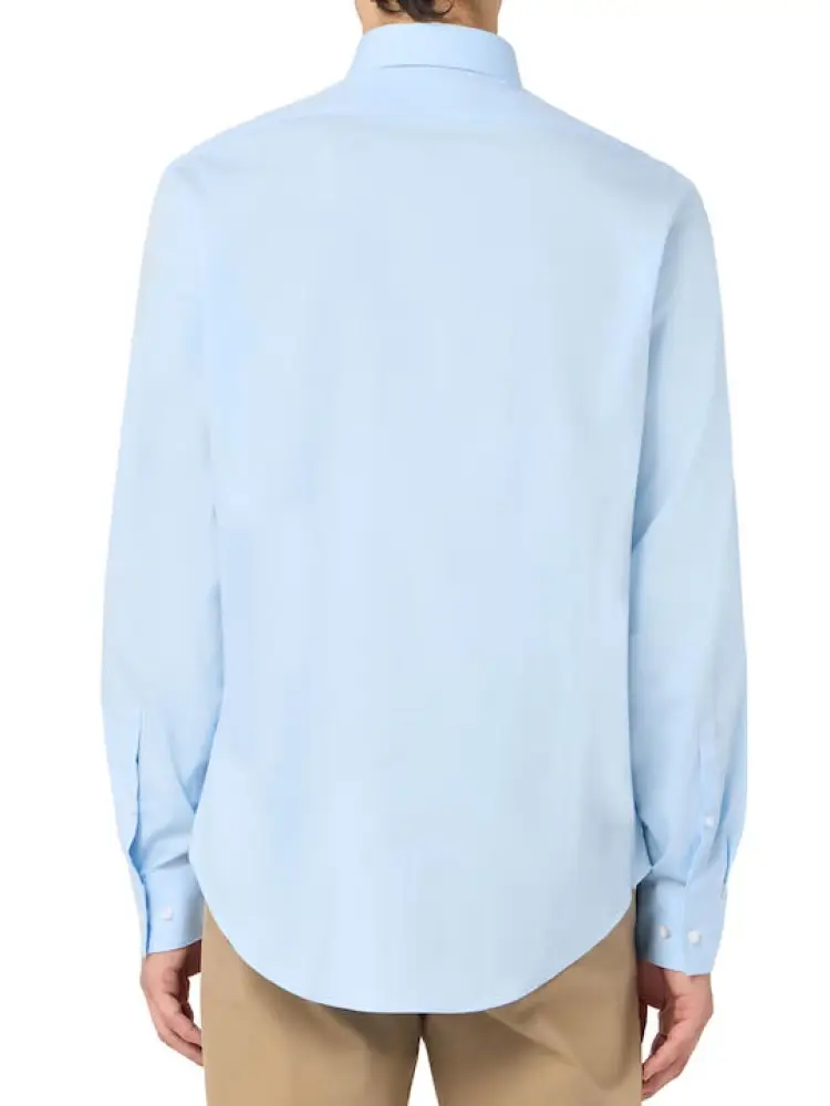 camicia celeste uomo in cotone regular fit miniatura 2