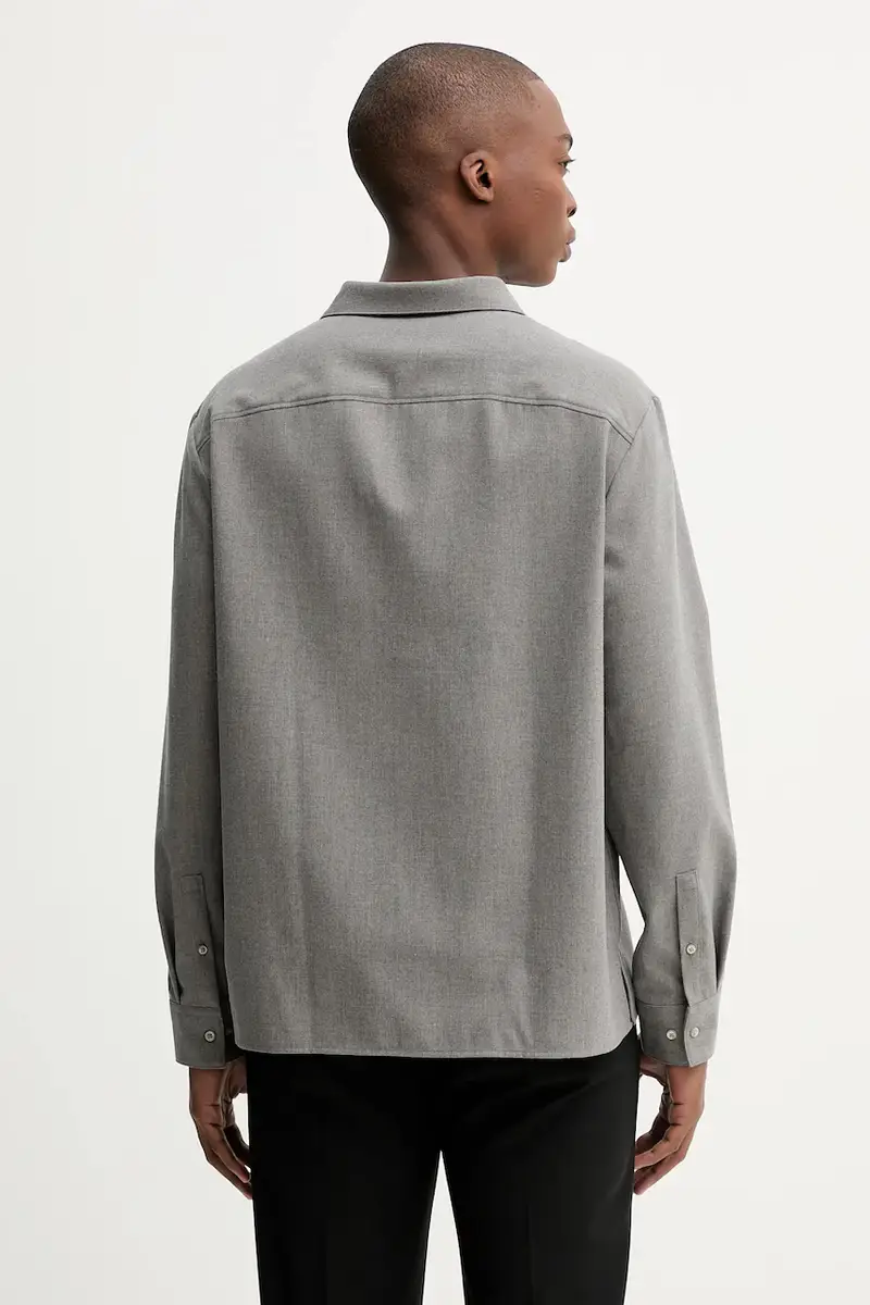 camicia con lana colore grigio LV04LD115G miniatura 3