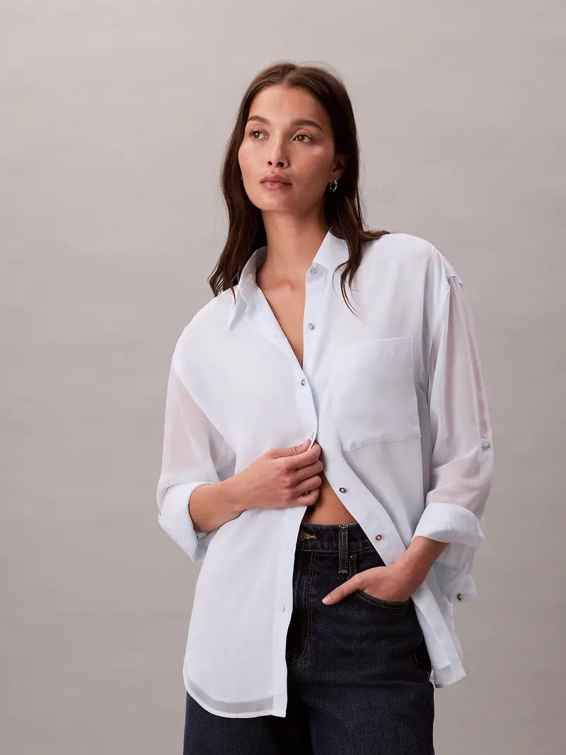 Calvin Klein Camicia da donna  bianco miniatura 3