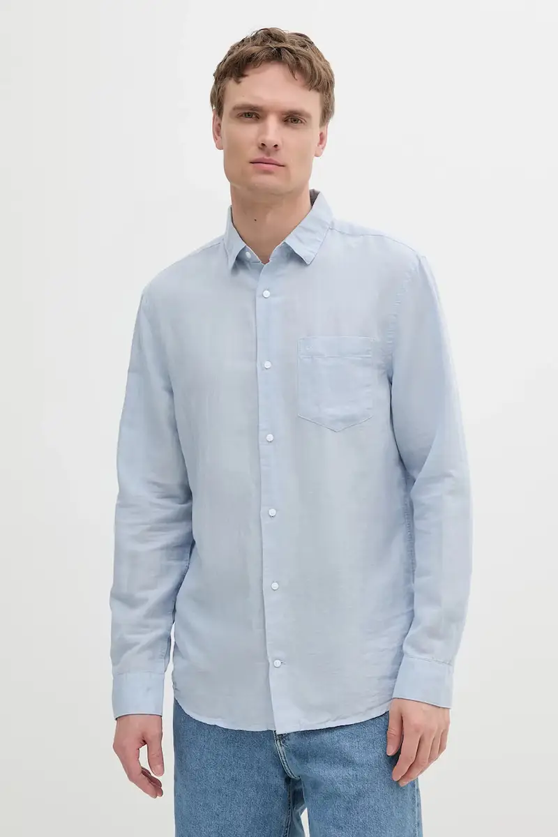 camicia di lino colore blu K10K114488