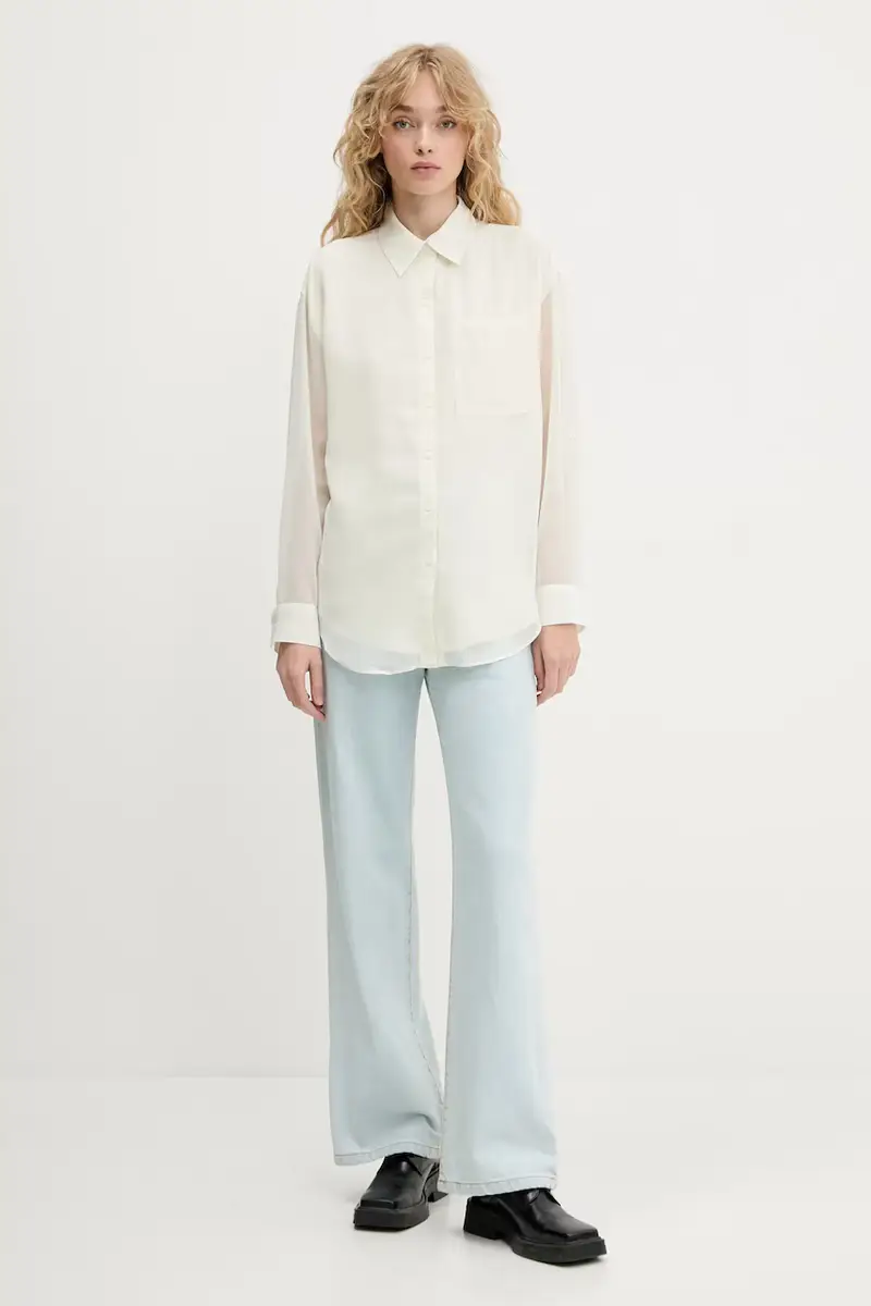 camicia donna colore beige LV044B902G miniatura 2