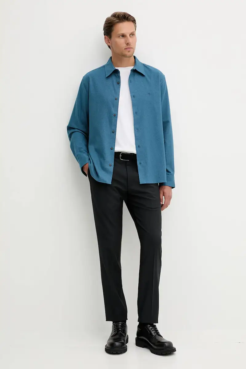 camicia in cotone uomo colore blu LV04LD119G miniatura 2