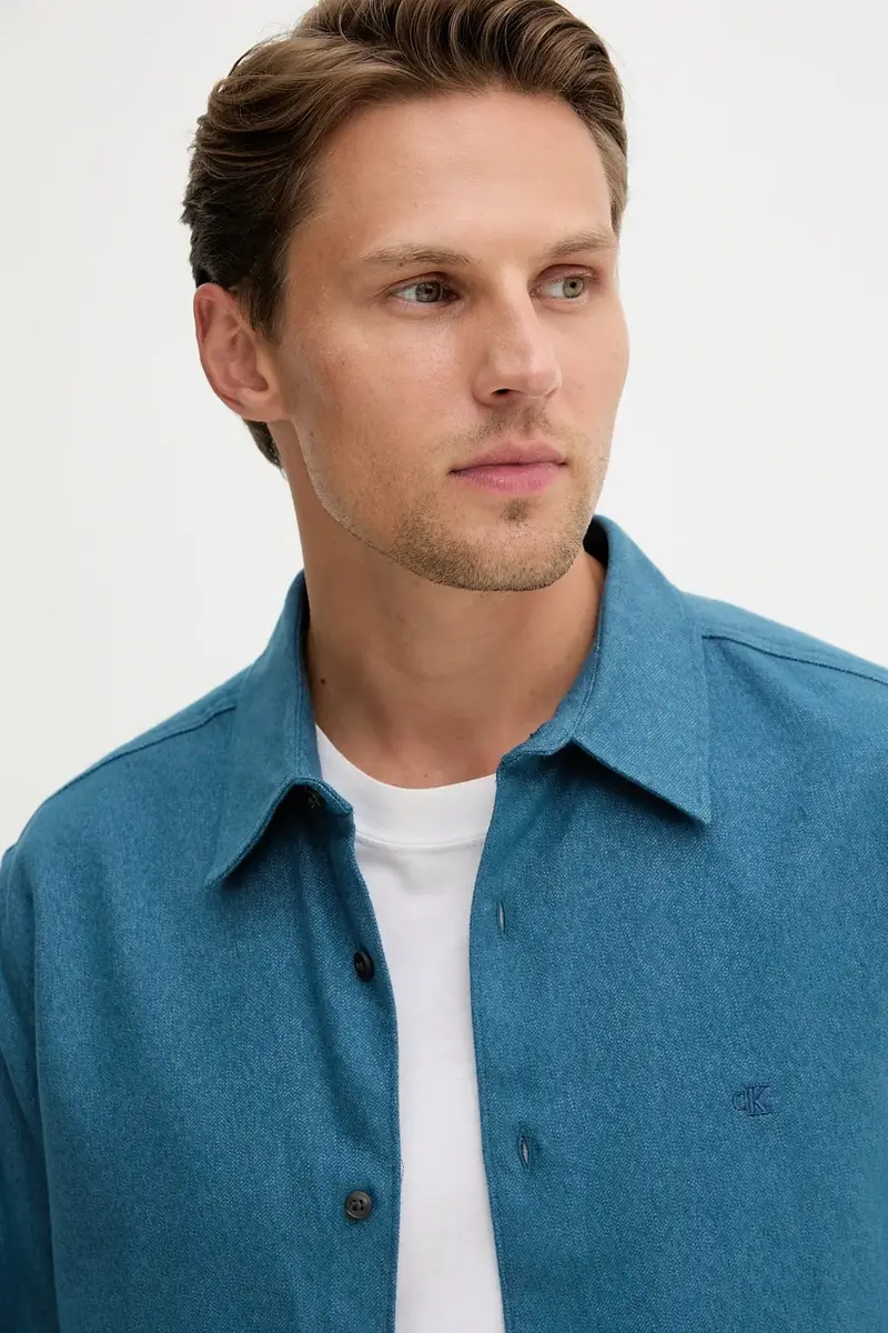 camicia in cotone uomo colore blu LV04LD119G miniatura 4