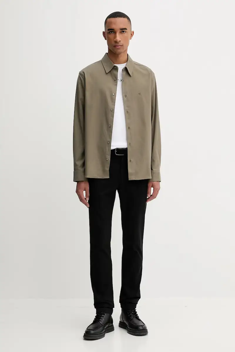 camicia in cotone uomo colore verde LV04LD119G miniatura 2