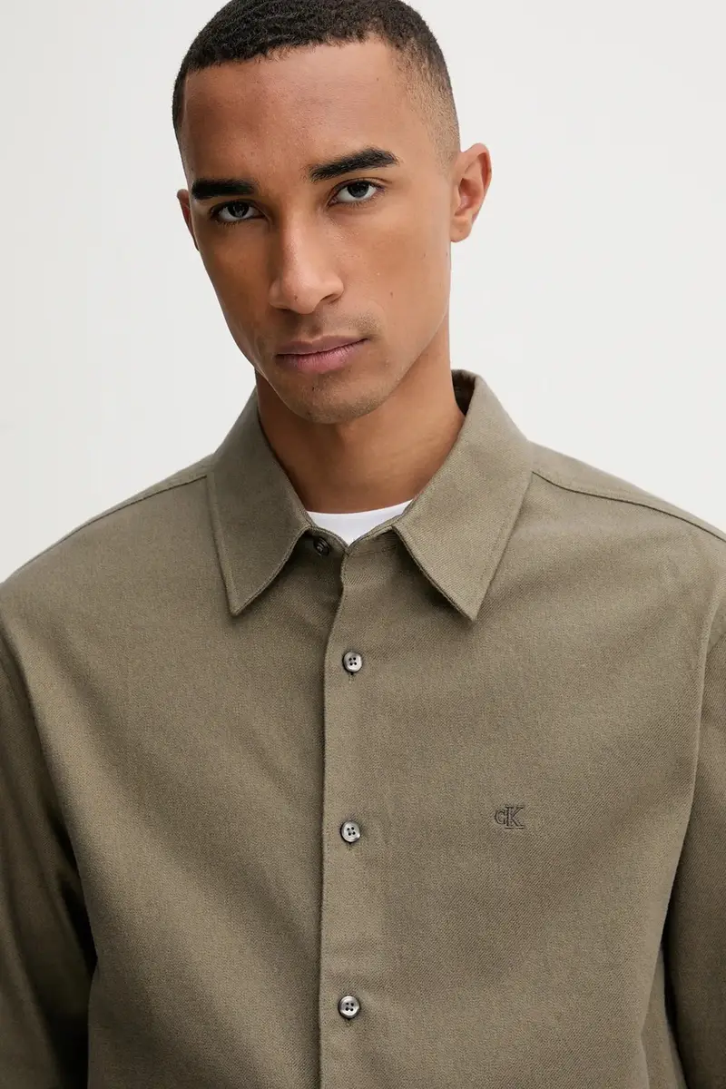 camicia in cotone uomo colore verde LV04LD119G miniatura 4