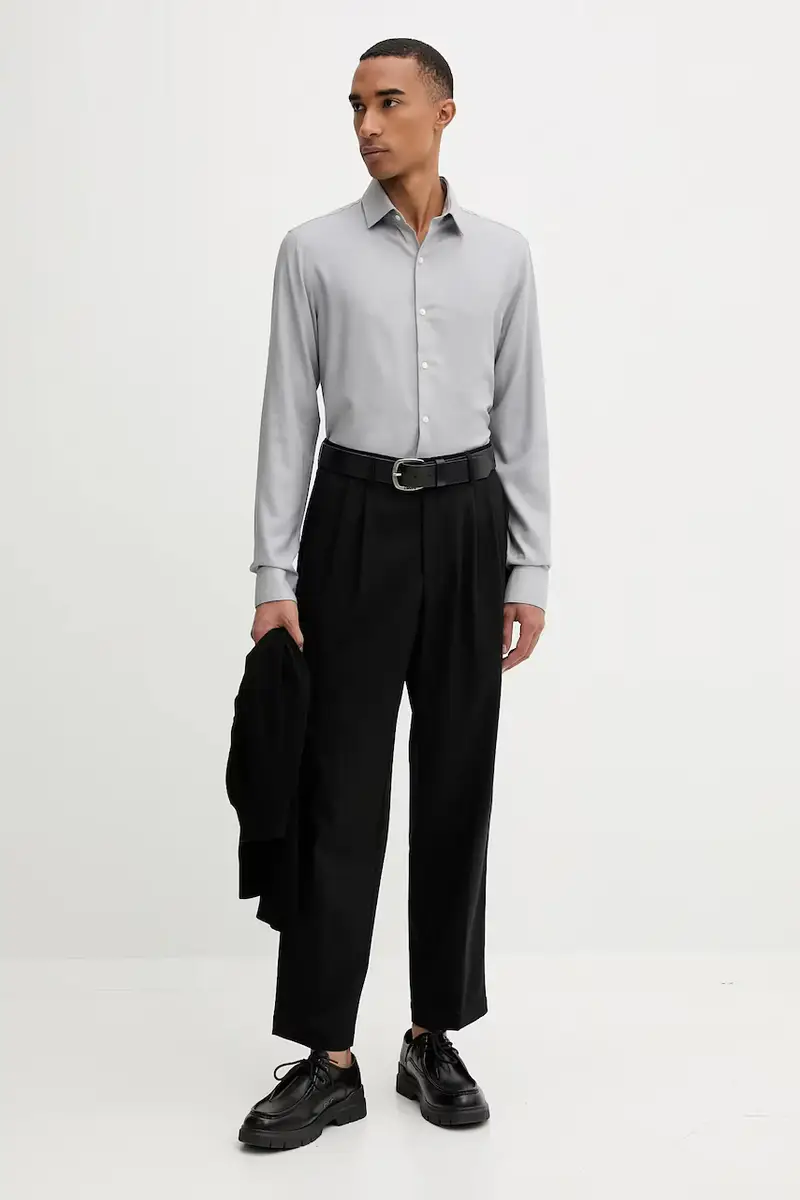 camicia in lana uomo colore grigio LV019EU066 miniatura 2