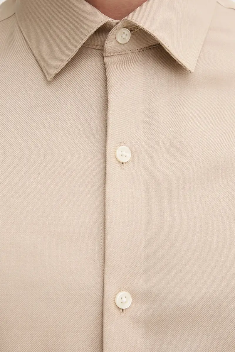 camicia in lana uomo colore marrone LV019EU066 Beige miniatura 5
