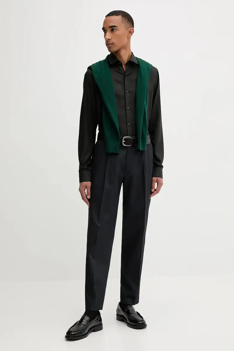 camicia in lana uomo colore nero LV019EU066 miniatura 2