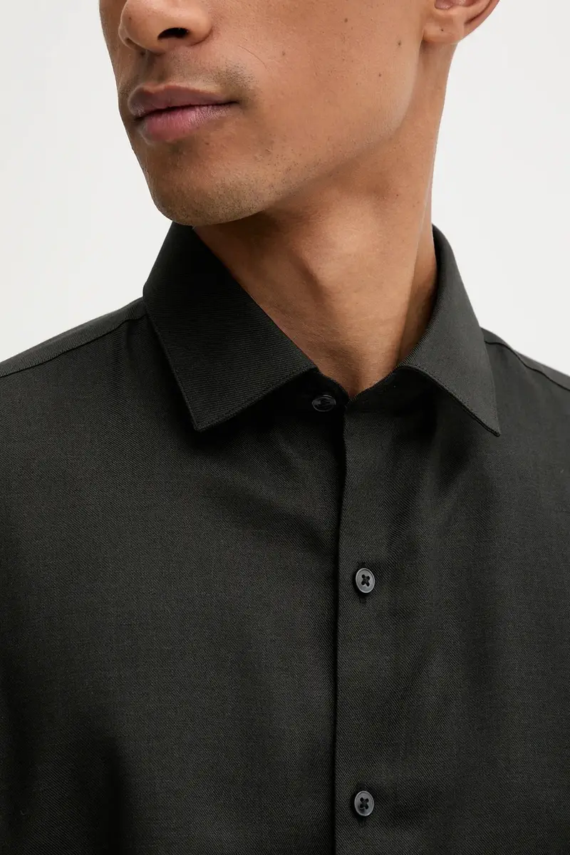 camicia in lana uomo colore nero LV019EU066 miniatura 4