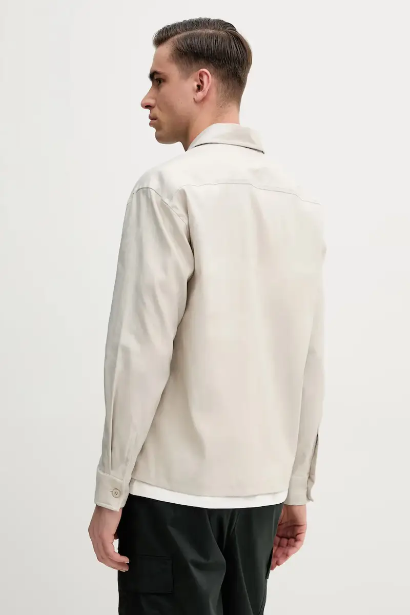 camicia in lino misto colore beige K10K114191 miniatura 3