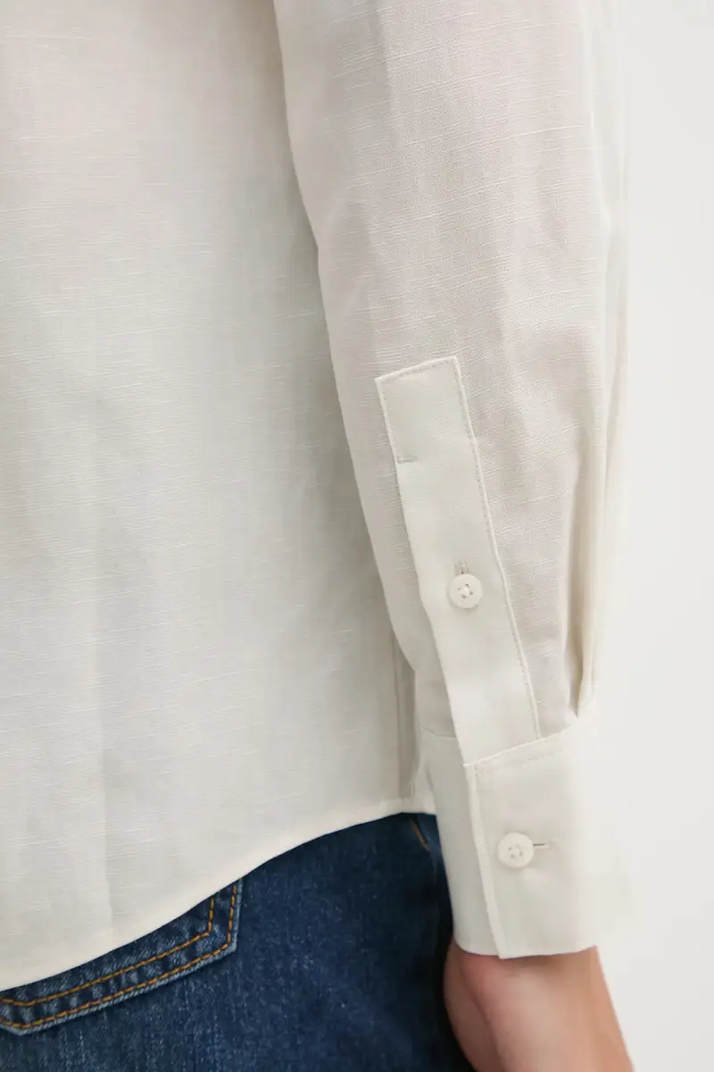 camicia in lino misto donna colore beige K20K208321 miniatura 5