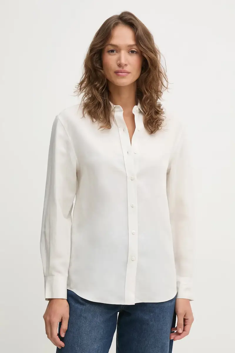 camicia in lino misto donna colore beige K20K208321