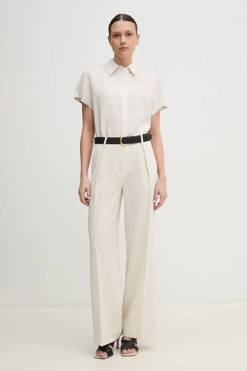 camicia in lino misto donna colore beige K20K208322 miniatura 2