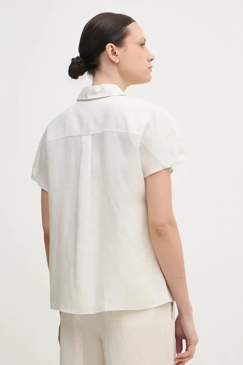 camicia in lino misto donna colore beige K20K208322 miniatura 3