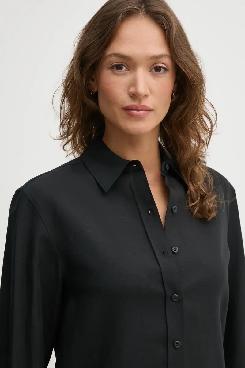 camicia in lino misto donna colore nero K20K208321 miniatura 4