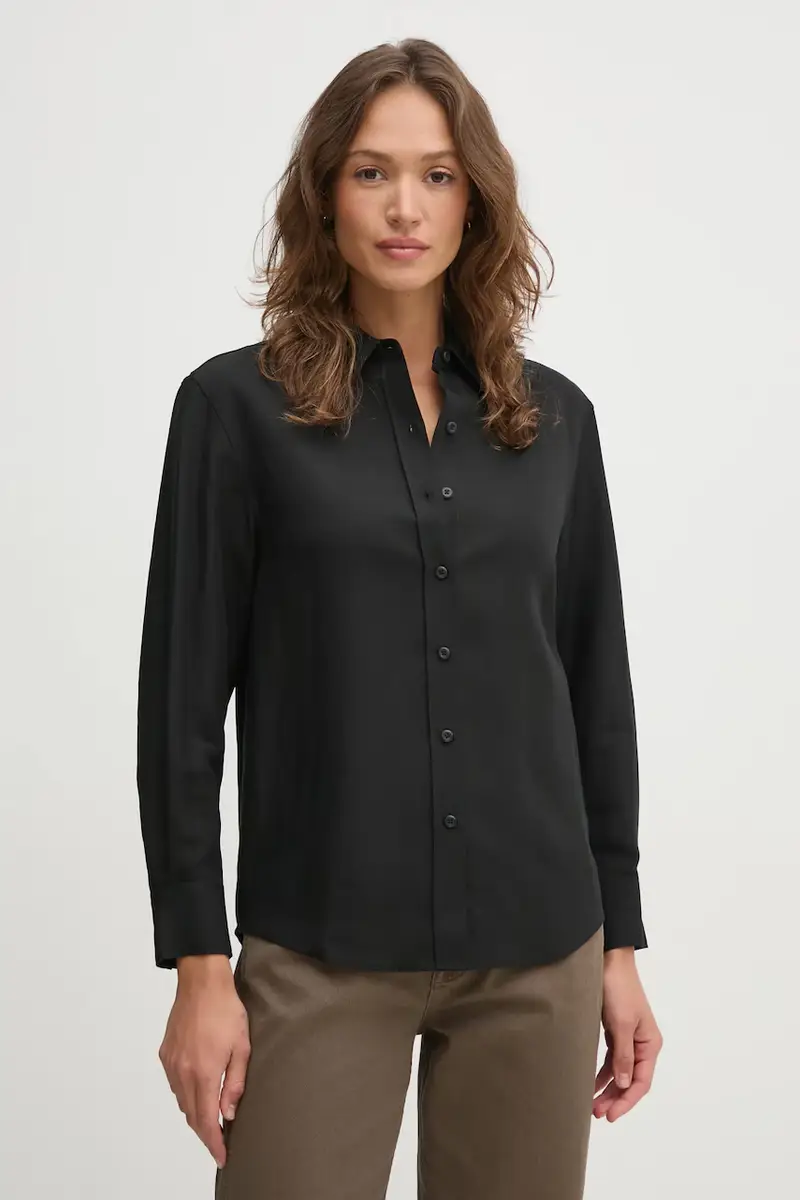 camicia in lino misto donna colore nero K20K208321