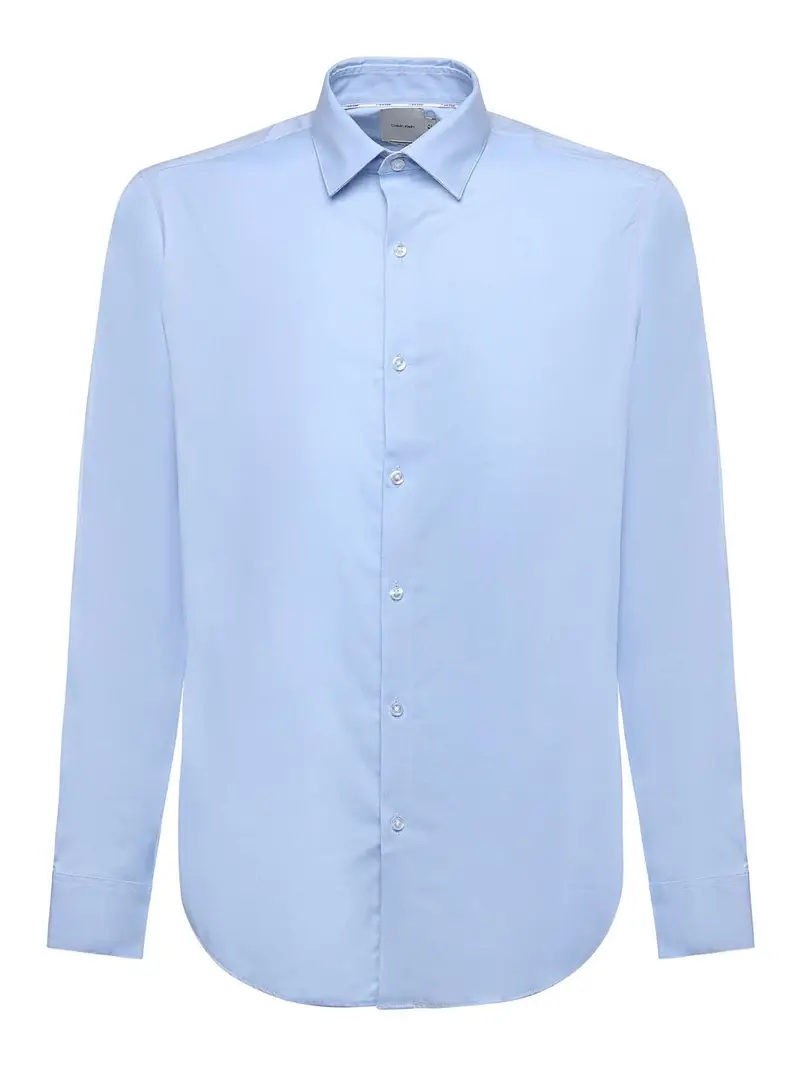 Camicia in popeline elasticizzato Blu