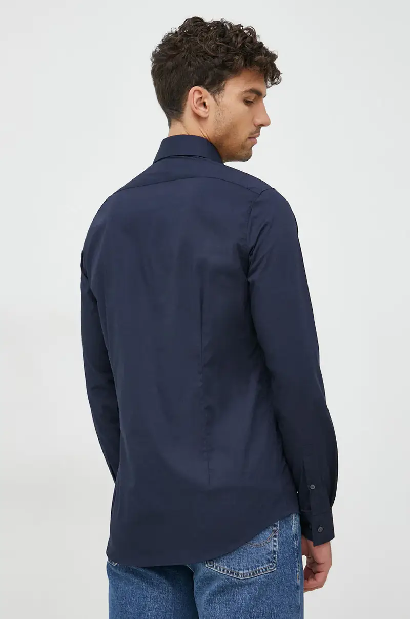 camicia uomo Blu navy miniatura 3