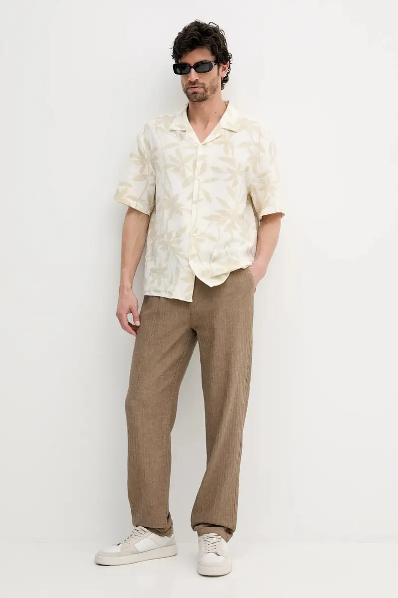 camicia uomo colore beige LV04LB157G miniatura 2