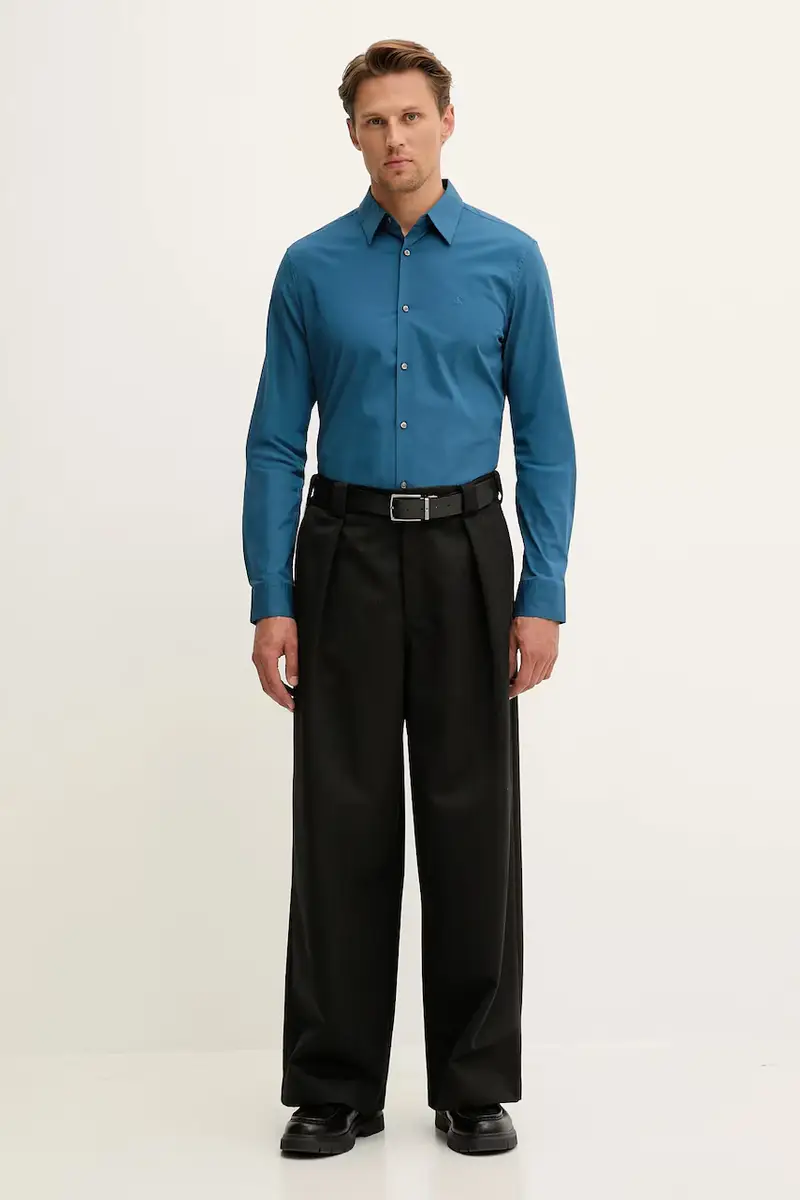 camicia uomo colore bianco LV04LB145G Blu miniatura 2