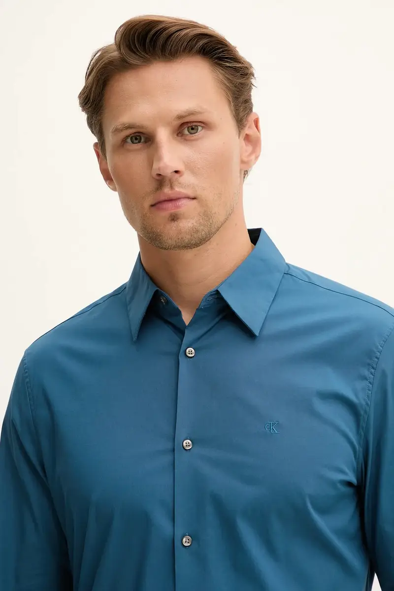 camicia uomo colore bianco LV04LB145G Blu miniatura 4