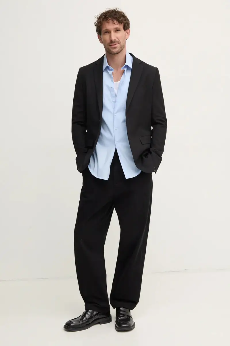 camicia uomo colore blu K10K113846 miniatura 2