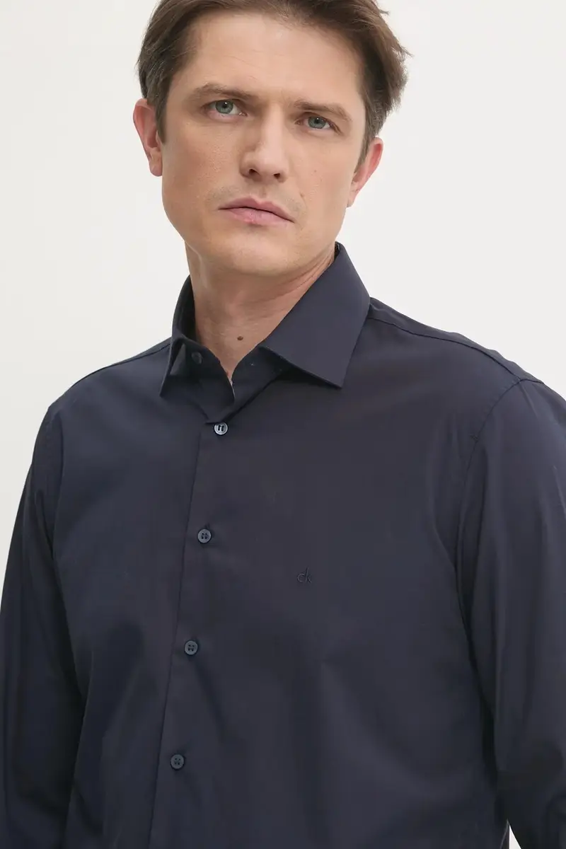 camicia uomo colore blu navy K10K109509 miniatura 5