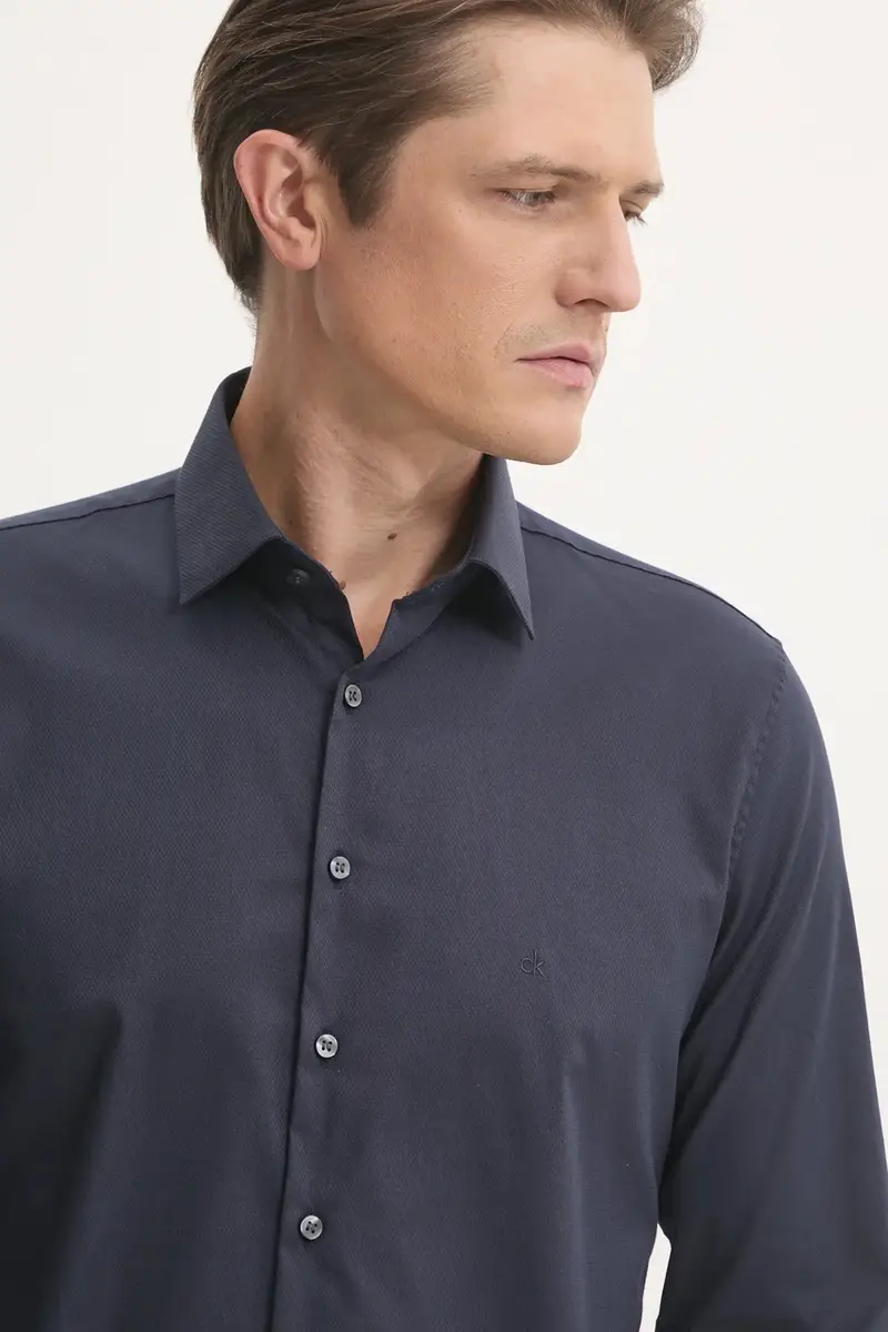 camicia uomo colore blu navy K10K114326 miniatura 5