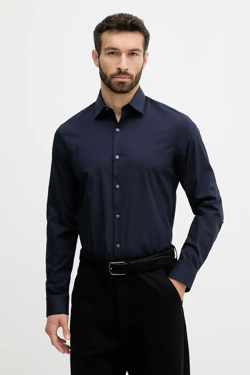 camicia uomo colore blu navy LV019EU000