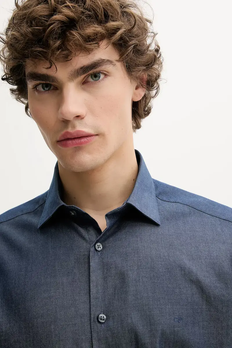 camicia uomo colore blu navy LV019EU024 miniatura 4