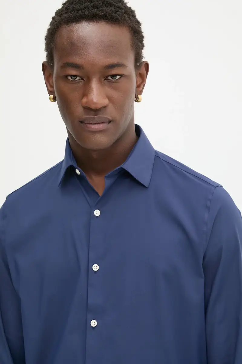 camicia uomo colore blu navy LV019EU025 miniatura 4