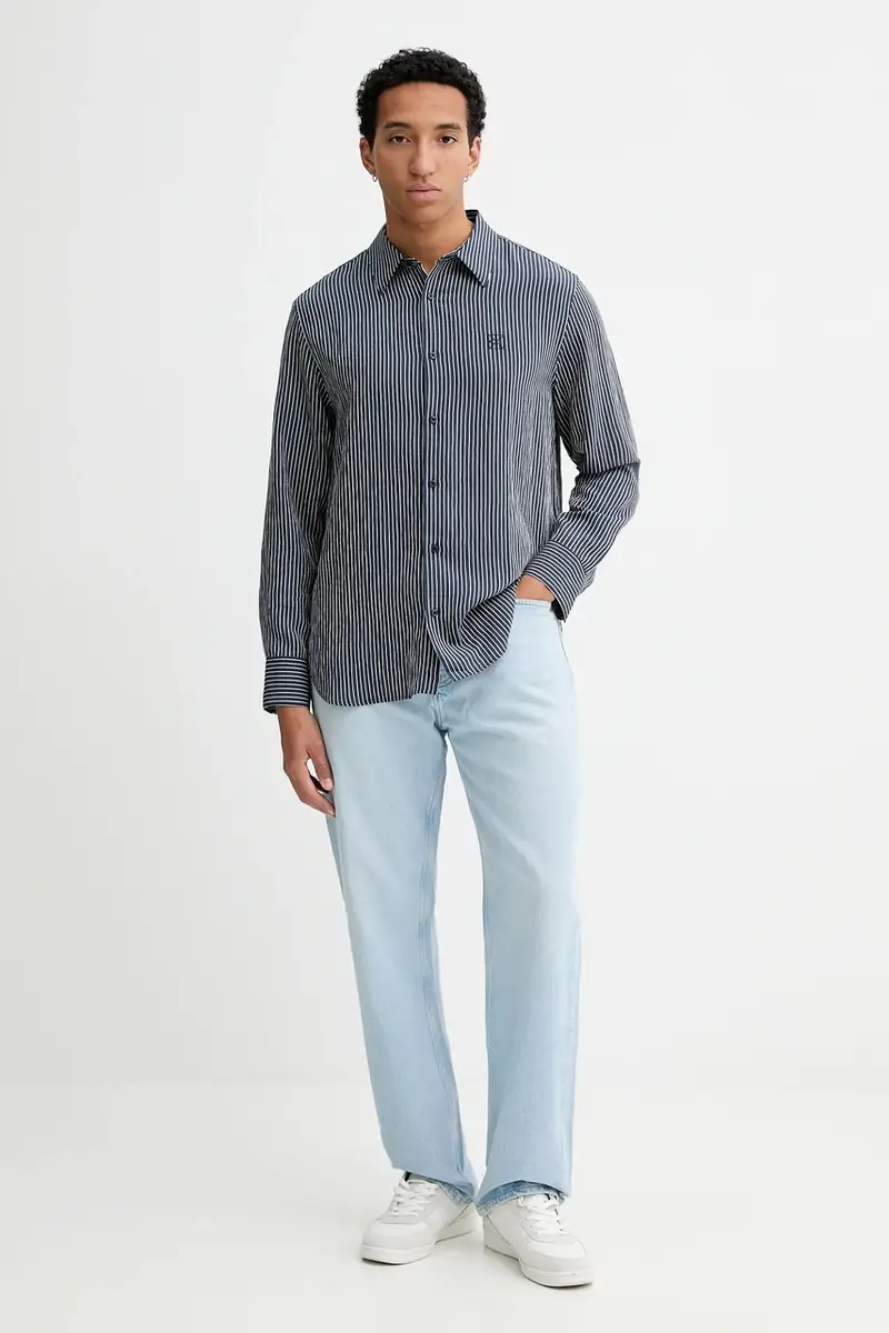 camicia uomo colore blu navy LV04LD124G miniatura 2