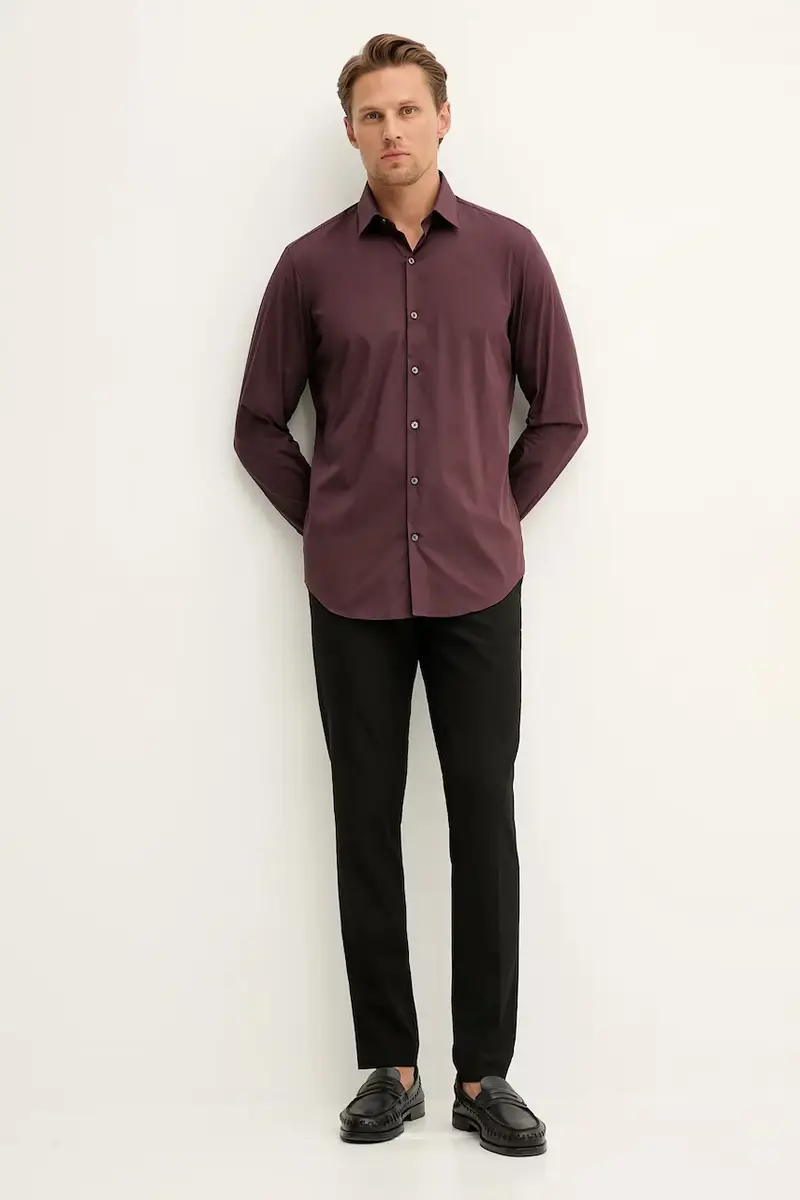 camicia uomo colore granata LV019EU037 miniatura 2