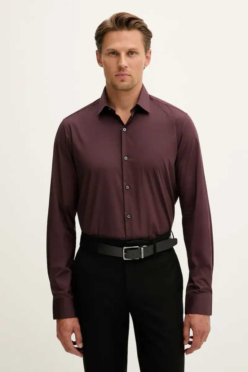 camicia uomo colore granata LV019EU037