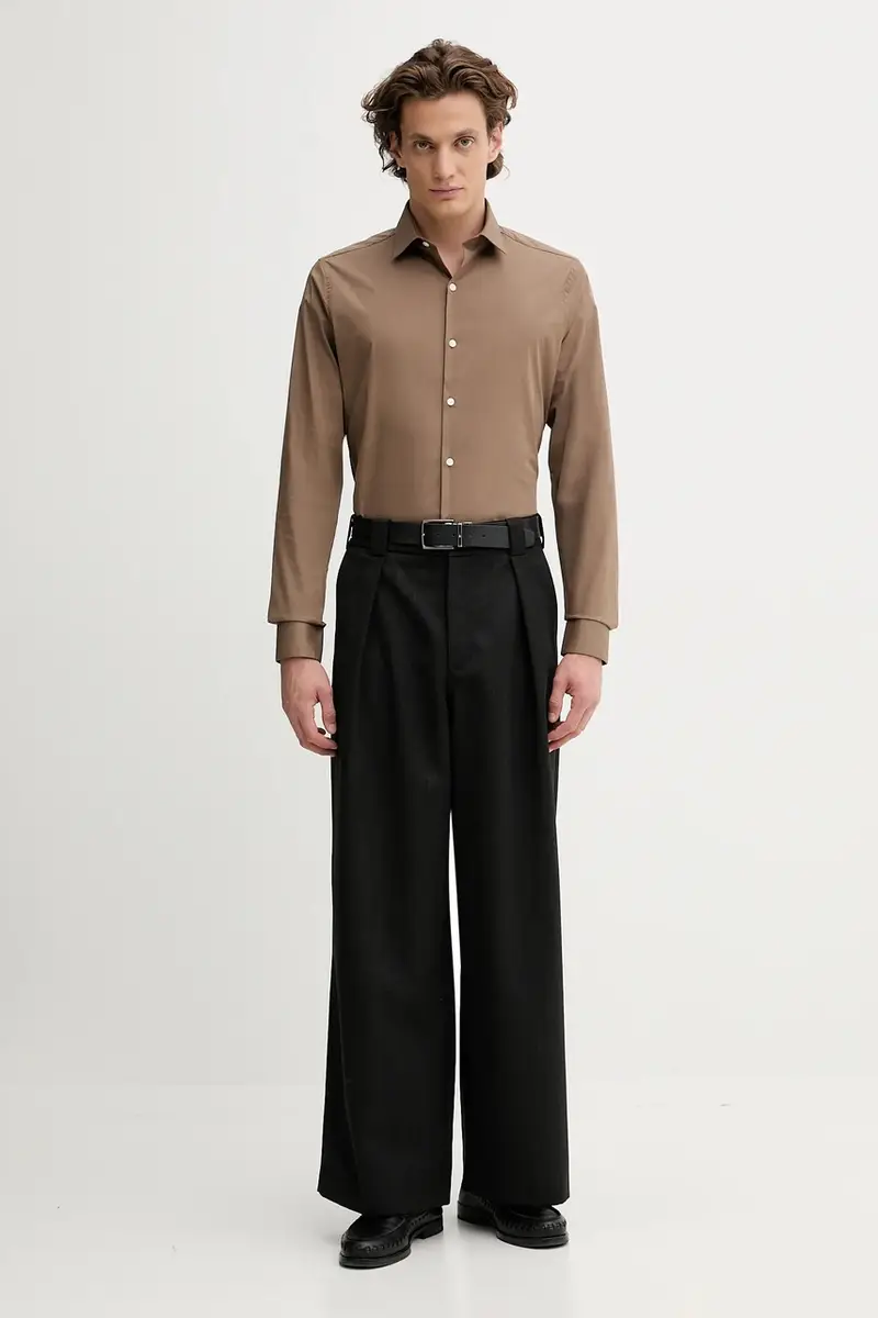 camicia uomo colore marrone LV019EU037 miniatura 2