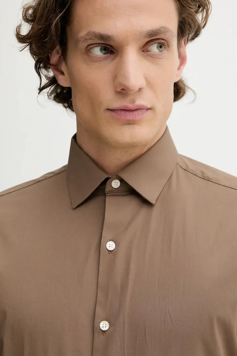 camicia uomo colore marrone LV019EU037 miniatura 4