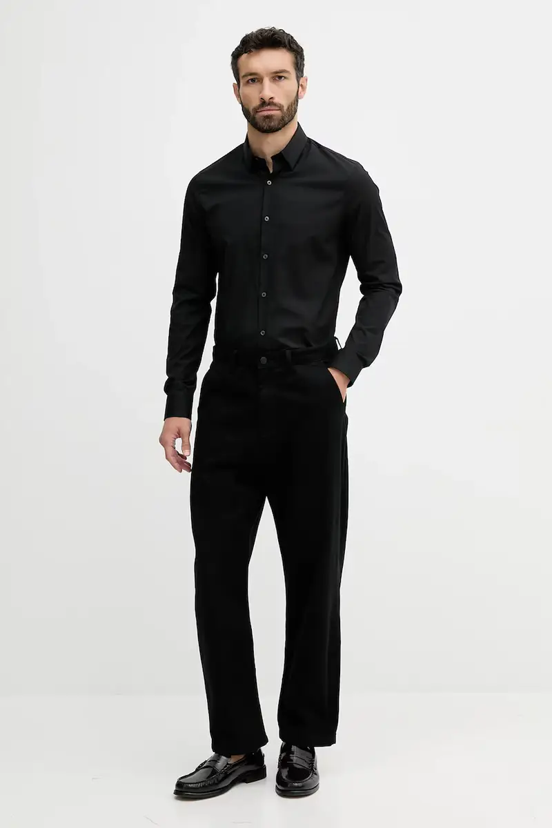 camicia uomo colore nero LV019EU030 miniatura 2