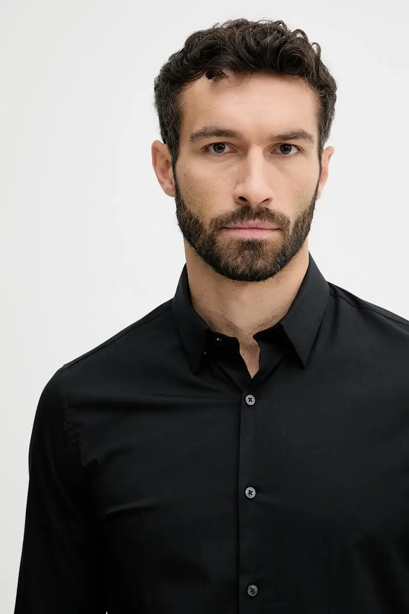 camicia uomo colore nero LV019EU030 miniatura 4