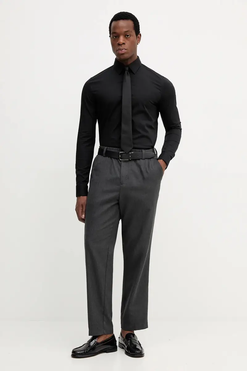 camicia uomo colore nero LV019EU060 miniatura 2