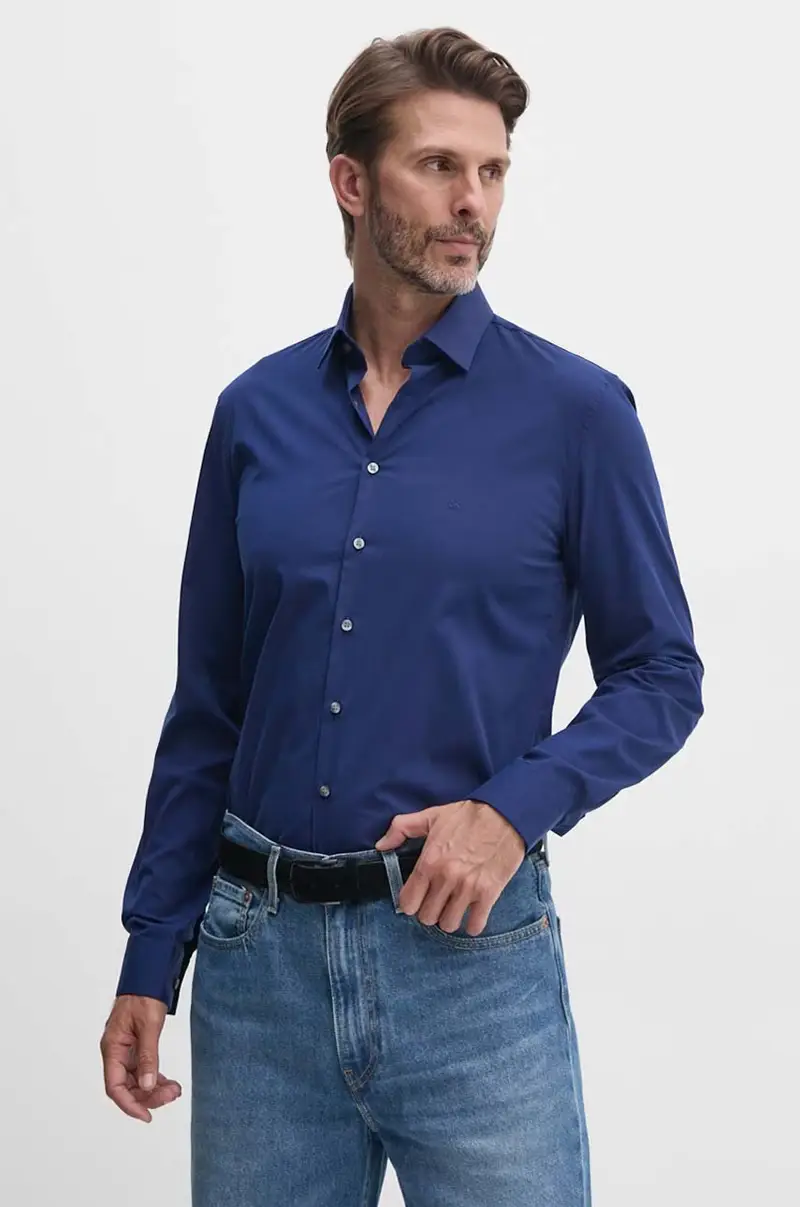camicia uomo colore rosa K10K108229 Blu navy