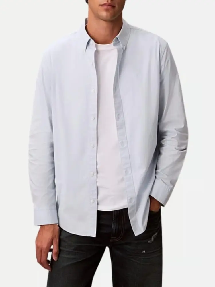 camicia uomo oxford celeste regular fit