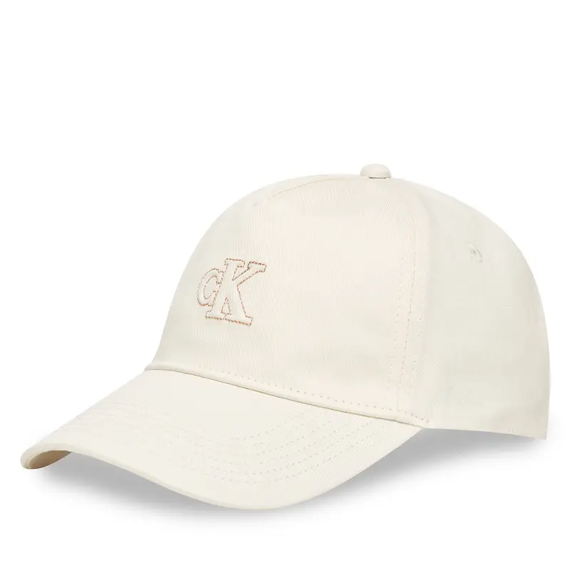 Cappellino Calvin Klein Monogram Shine Embroidery Cap LV04F5044G Bianco