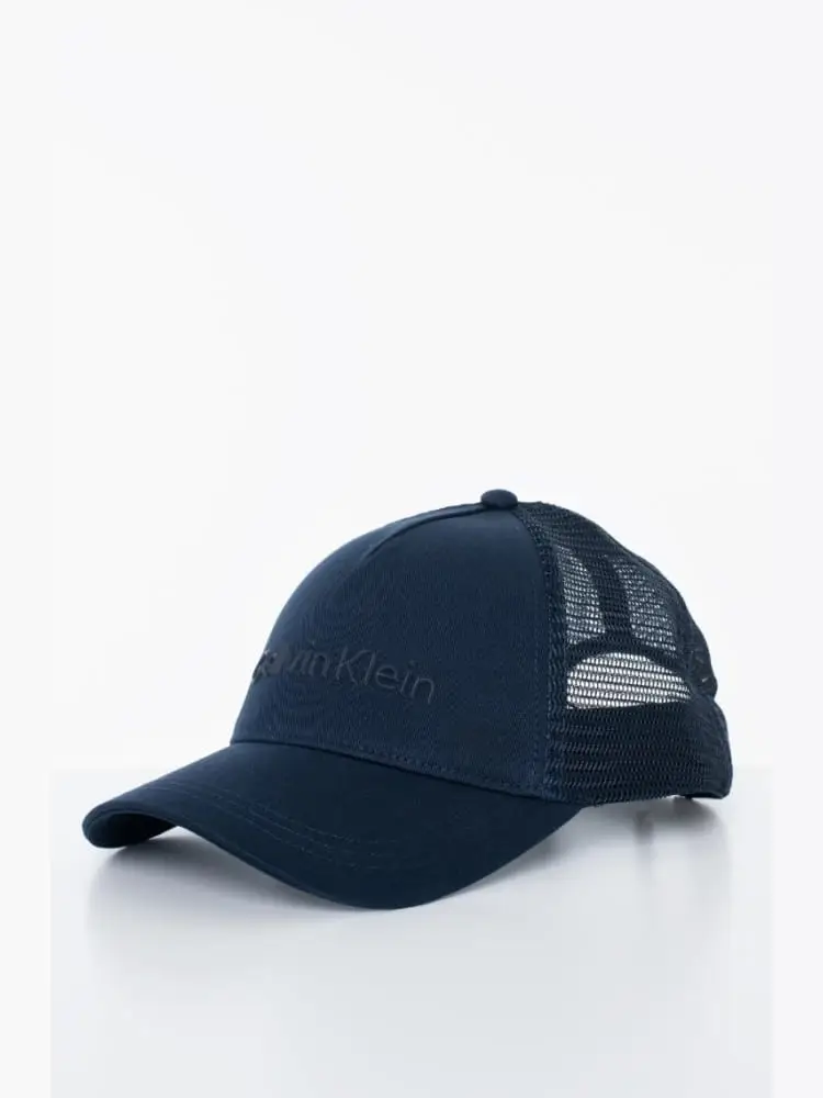 cappello blu navy uomo logo lettering