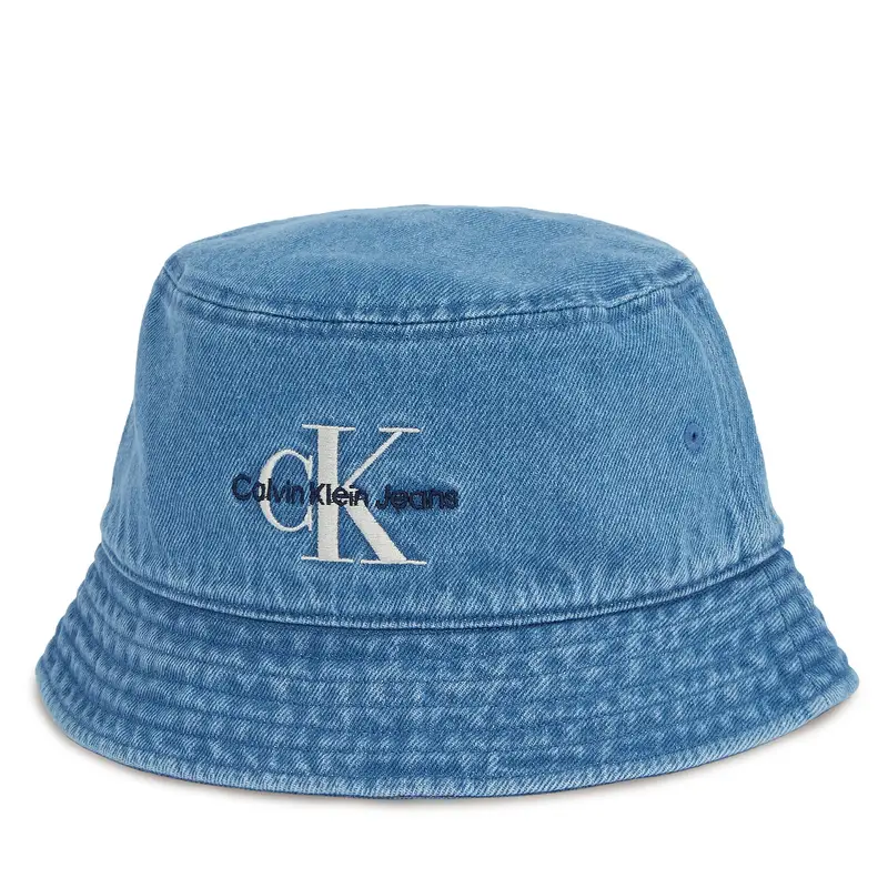 Cappello Calvin Klein Mono Logo Denim Bucket Hat LV04G5021G Blu